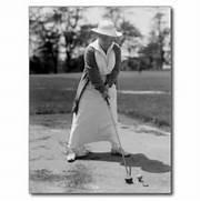 vintage woman golfing