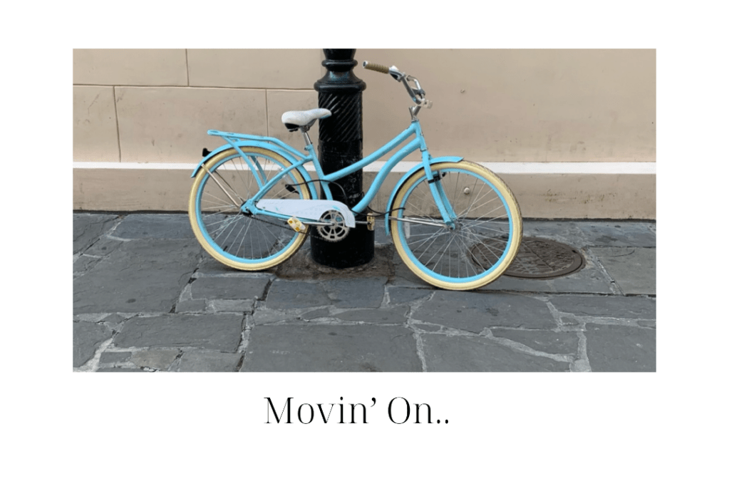 Bicycle to indicate 'Moving On'